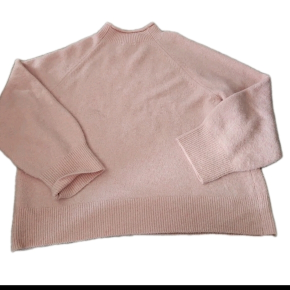 J. Crew Womens Baby Pink Merino Wool Blend Rollneck Sweater Supersoft yarn XXL - Picture 8 of 12